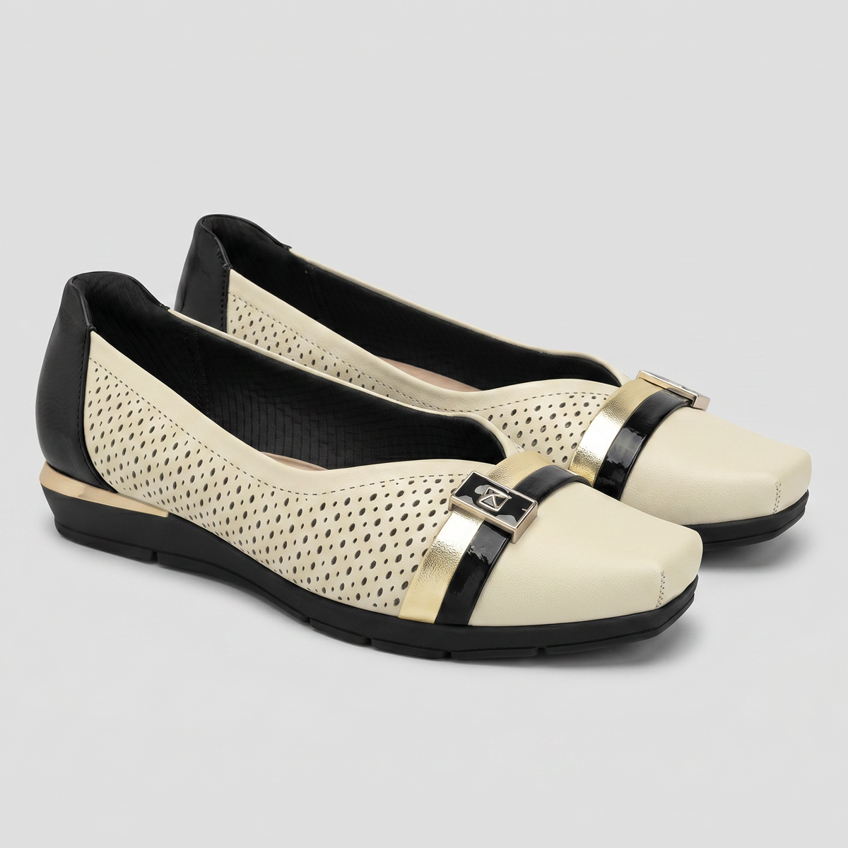 Zapato Fernanda Crema/Negro