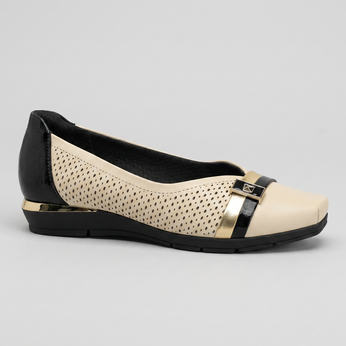 Zapato Fernanda Crema/Negro