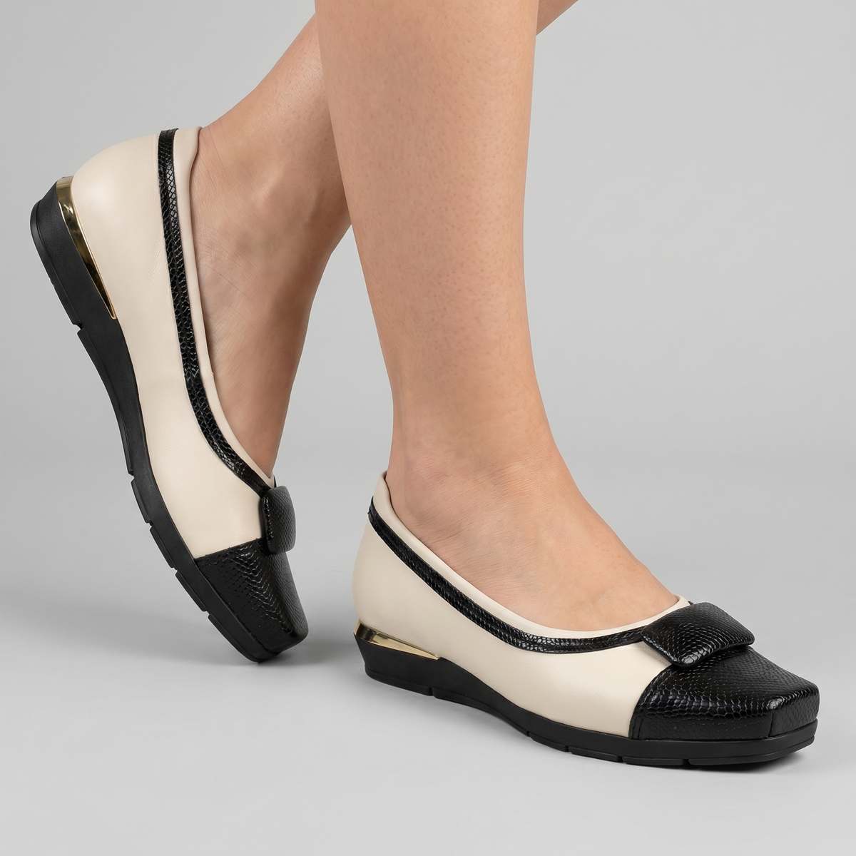 Zapato  Fernanda 17 Crema/Negro