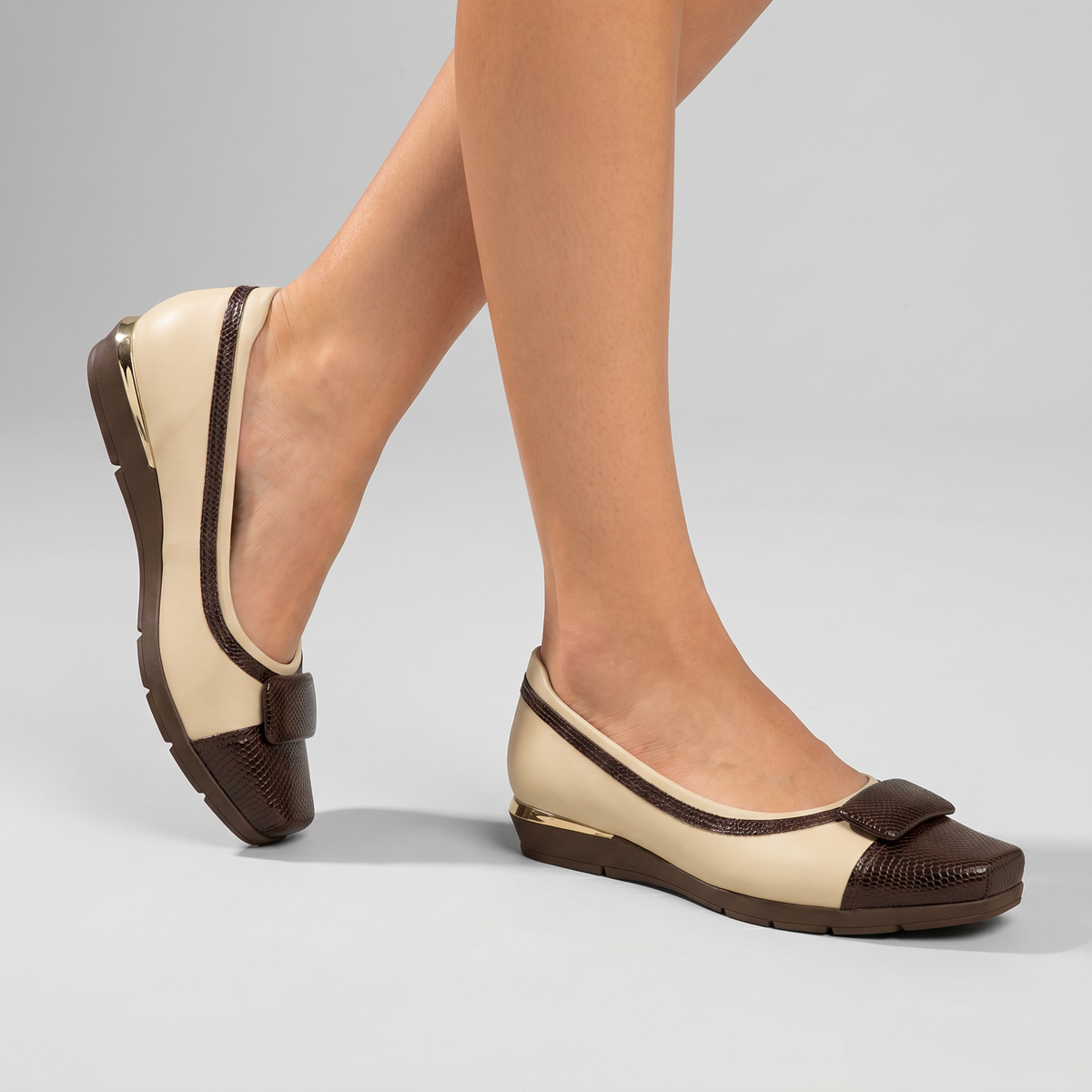 Zapato Fernanda 17 Nude/Chocolate