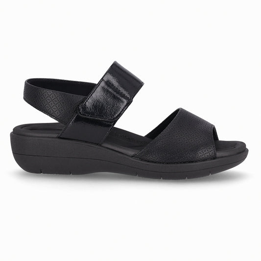 Sandalia Fascitis Negro Anabela 15