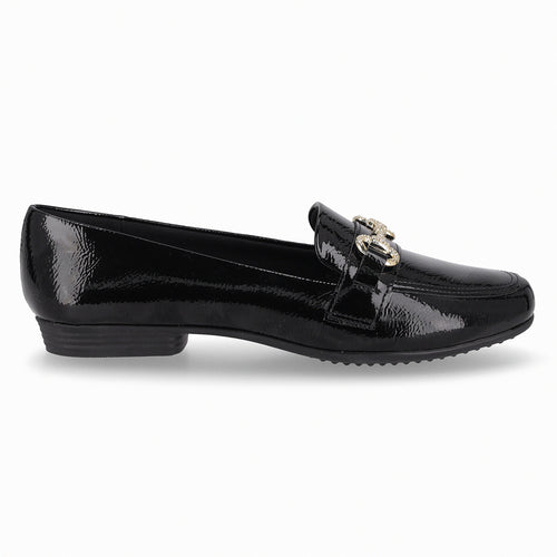 Mocasin Raquel Negro/Charol