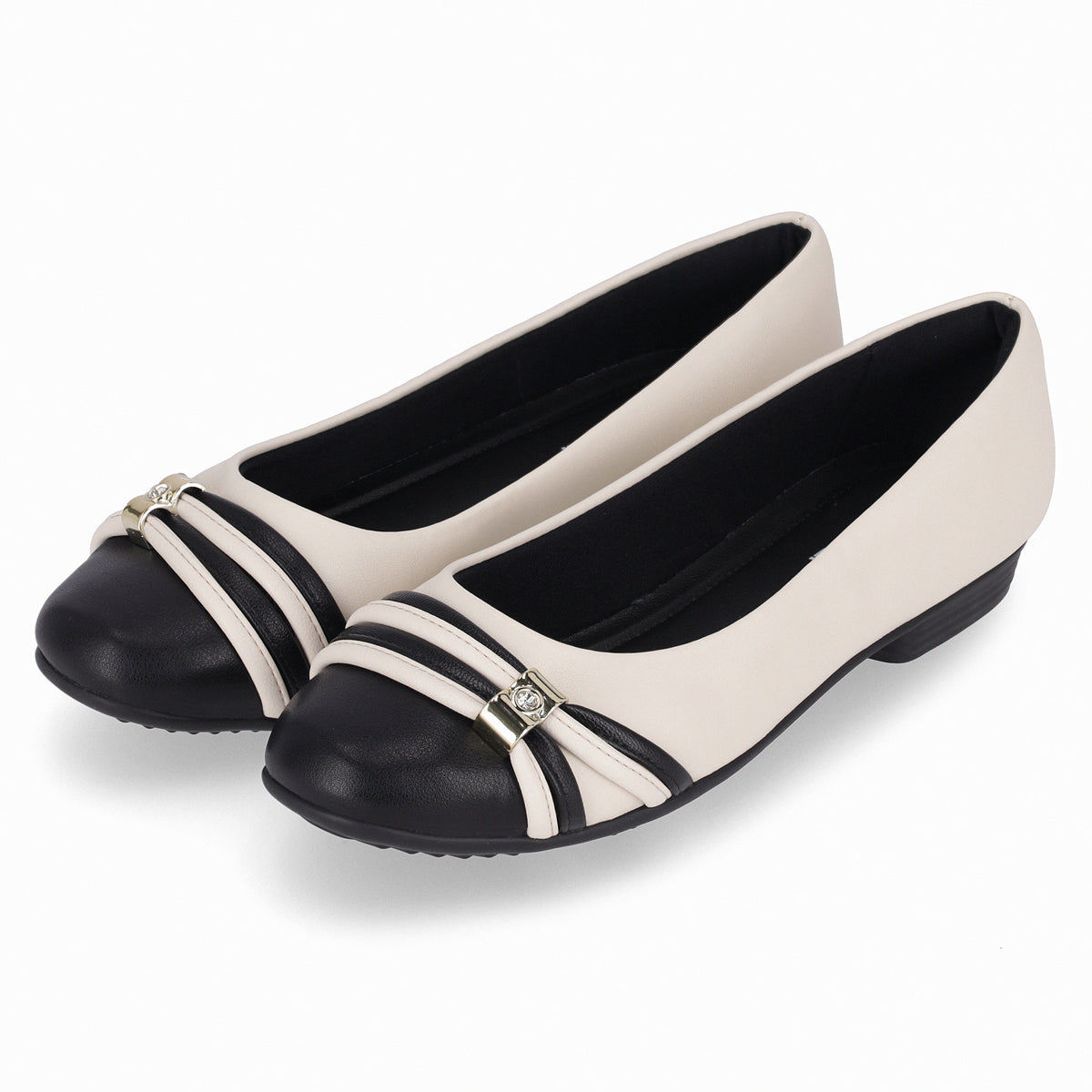 Ballerina Raquel  Crema/Negro