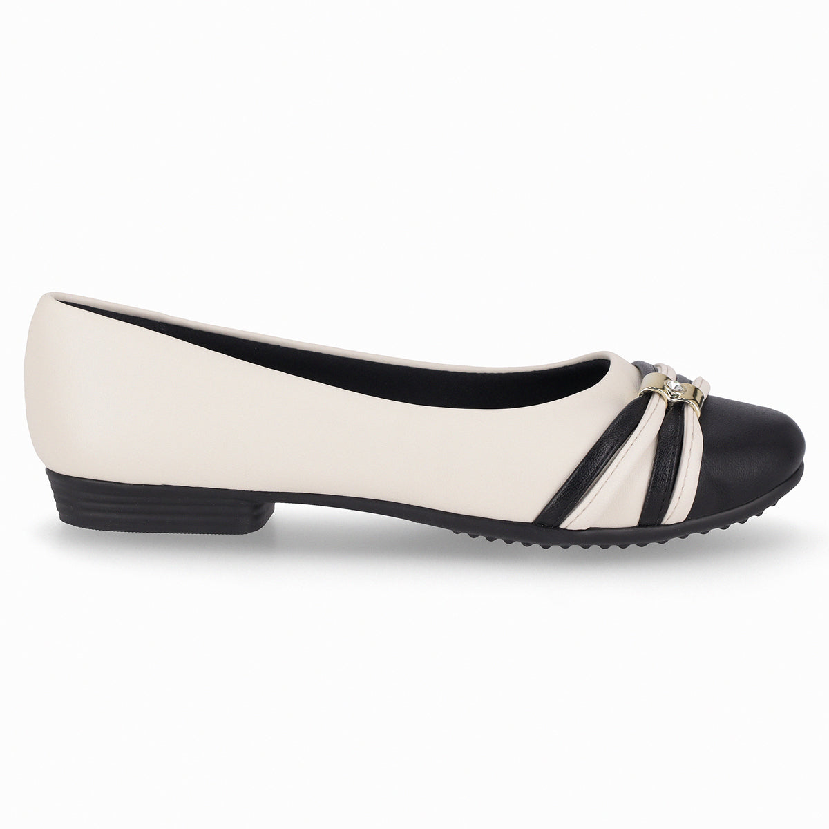 Ballerina Raquel  Crema/Negro