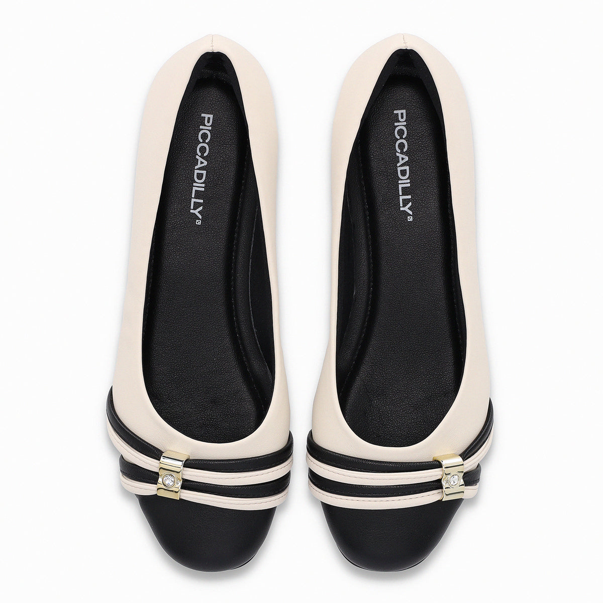 Ballerina Raquel  Crema/Negro