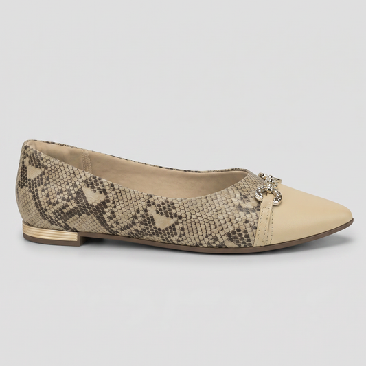 Zapato Ana 02  Reptil/Beige