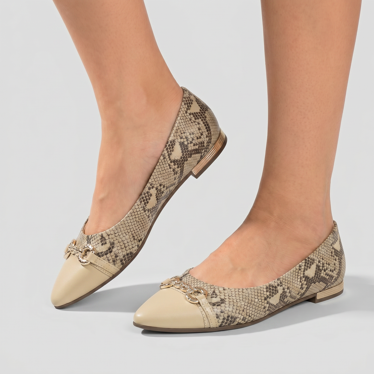 Zapato Ana 02  Reptil/Beige