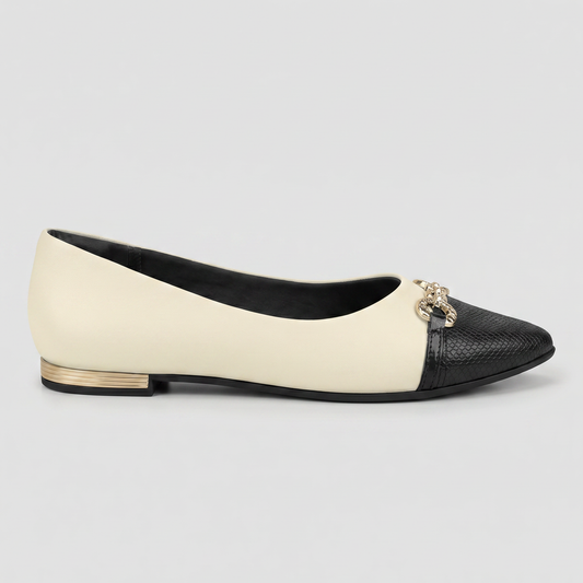 Zapato Ana 02 Crema/Negro