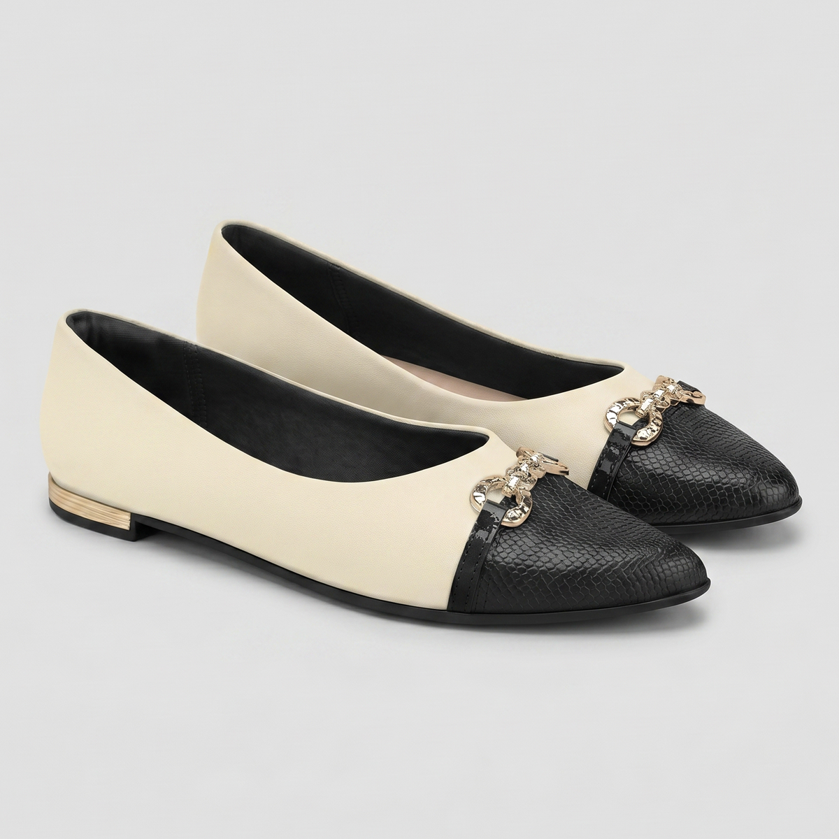 Zapato Ana 02 Crema/Negro