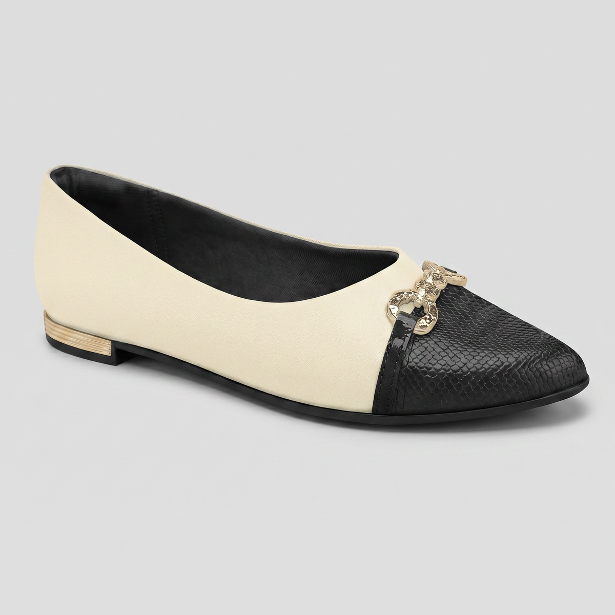 Zapato Ana 02 Crema/Negro