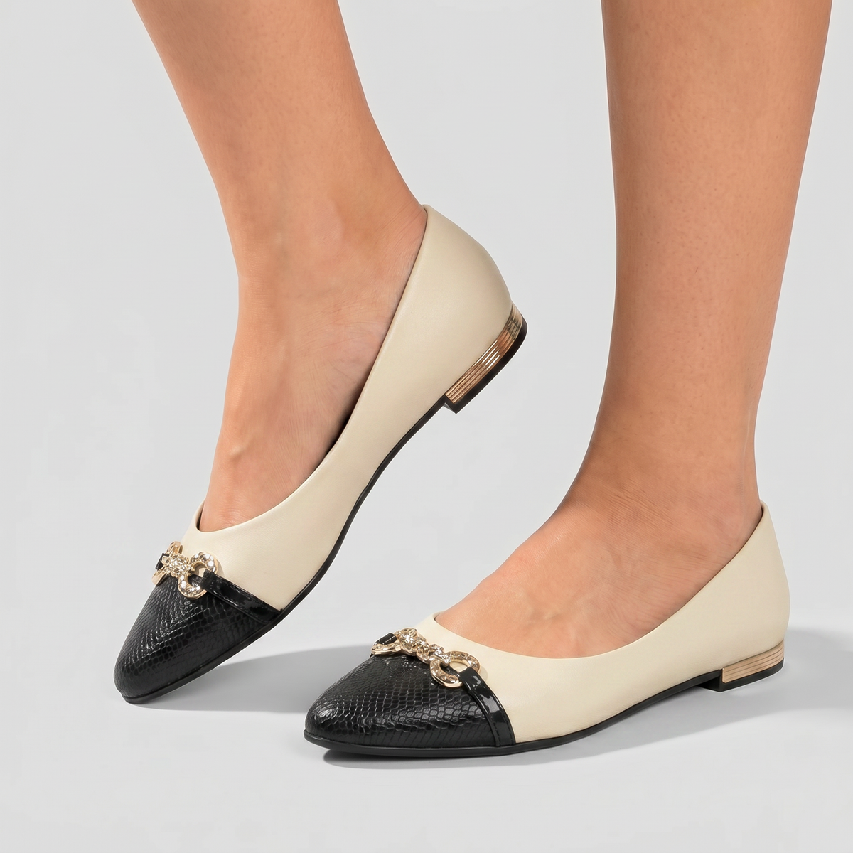 Zapato Ana 02 Crema/Negro