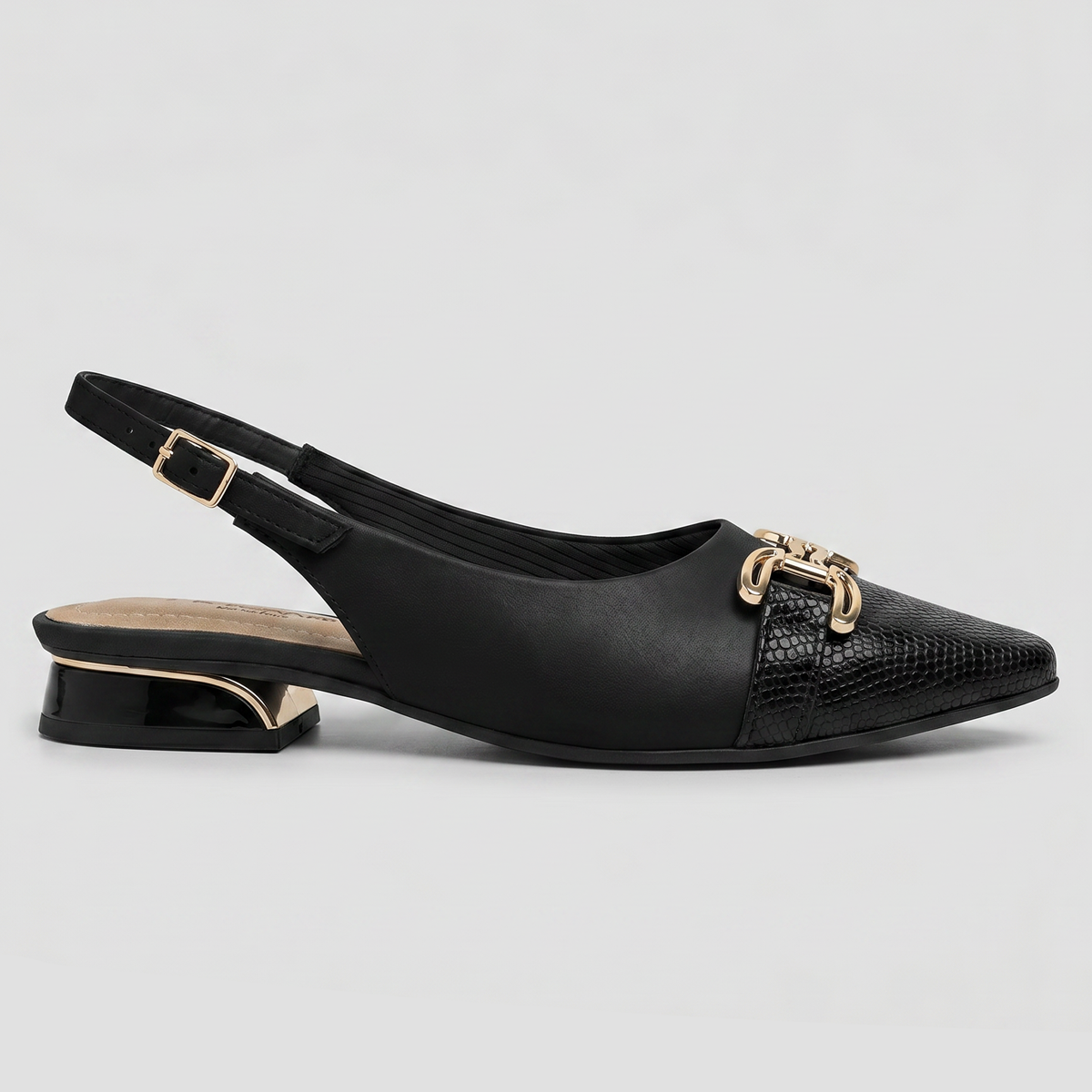Zapato Silvia 04 Negro/Dorado