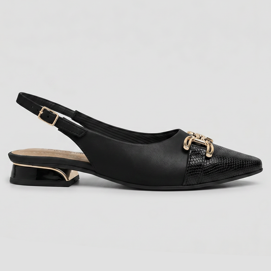 Zapato Silvia 04 Negro/Dorado
