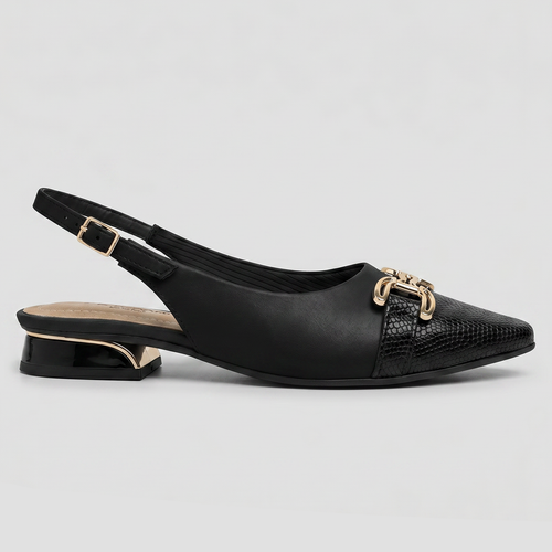 Zapato Silvia 04 Negro/Dorado