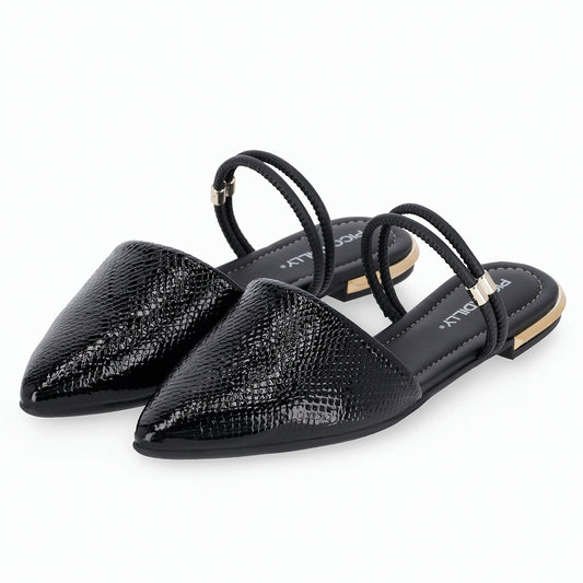 Zapato Ana Reptil Negro Piccadilly