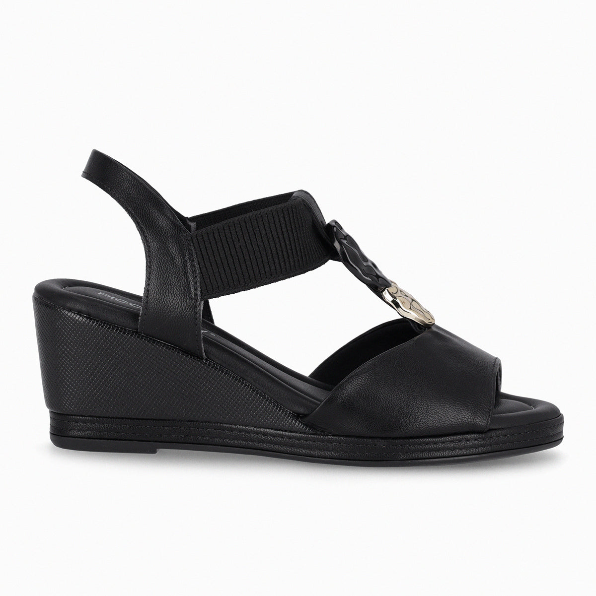 Sandalia Alice Negro/Dorado