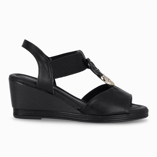 Sandalia Alice Negro/Dorado