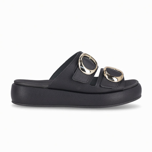 Sandalia Sol Negro/Dorado