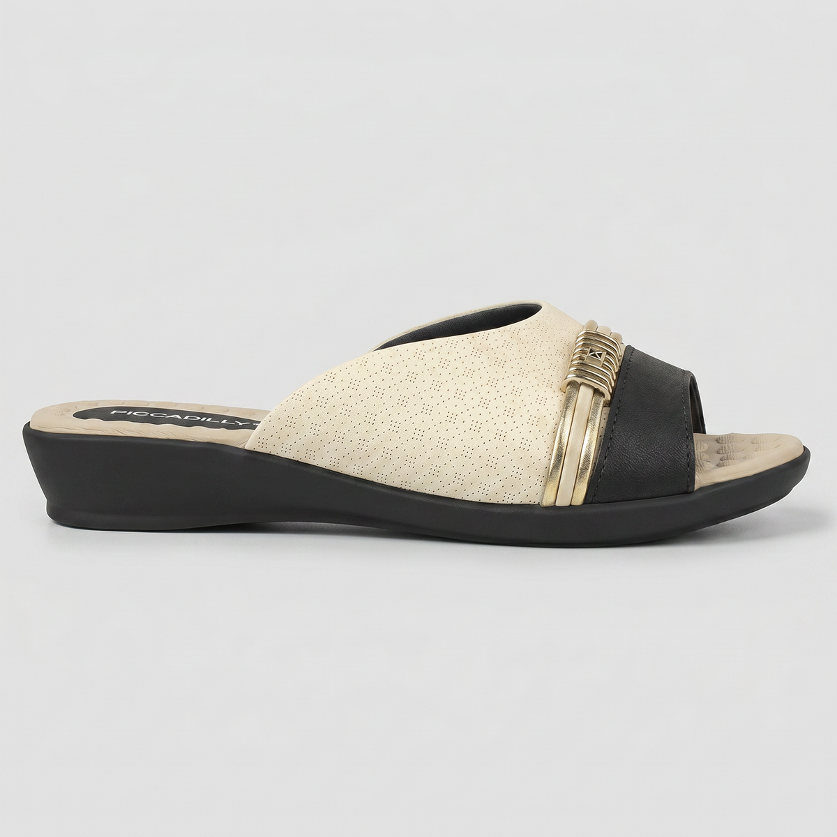 Sandalia  Camila 04 Crema/Negro