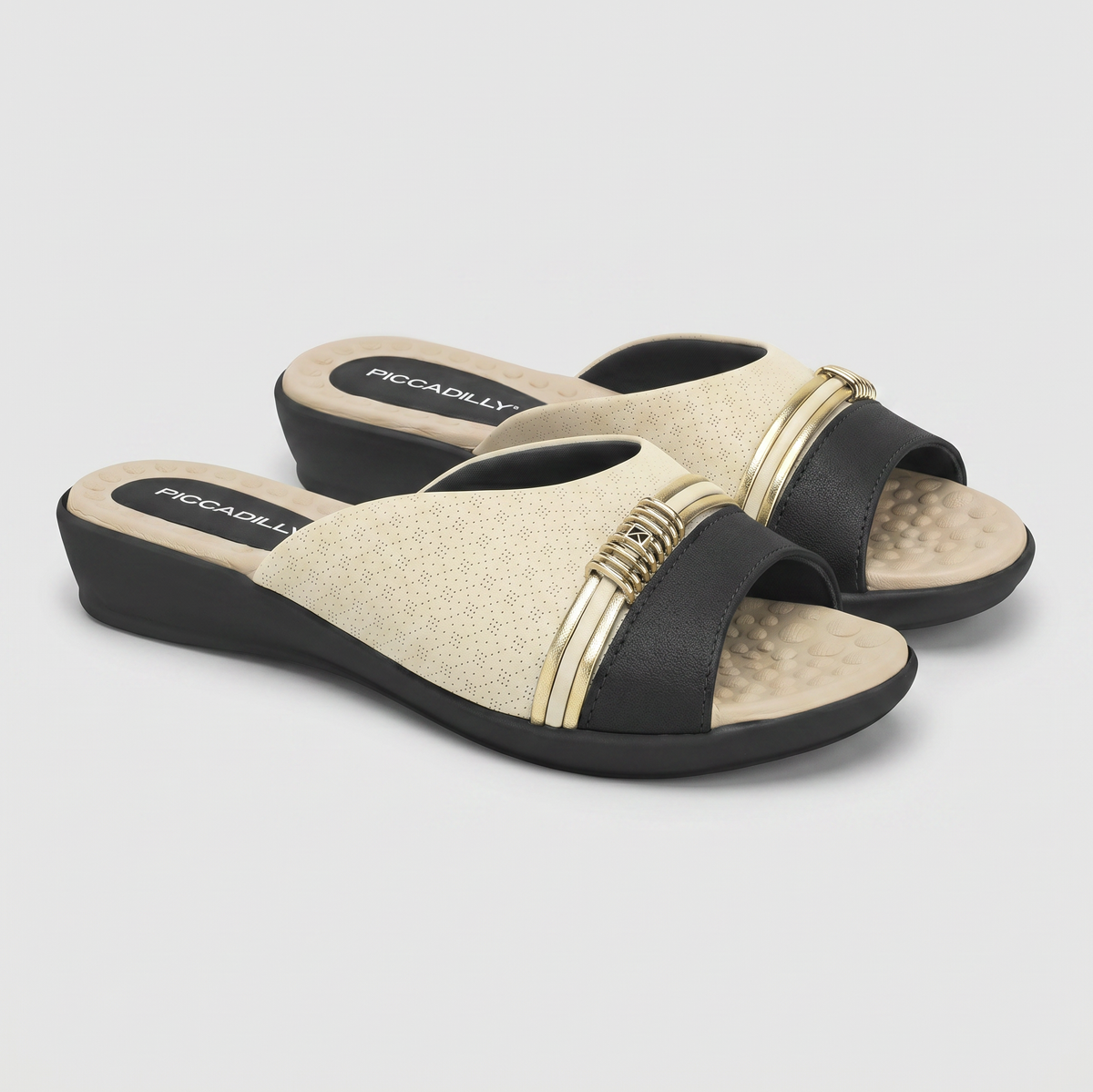 Sandalia  Camila 04 Crema/Negro