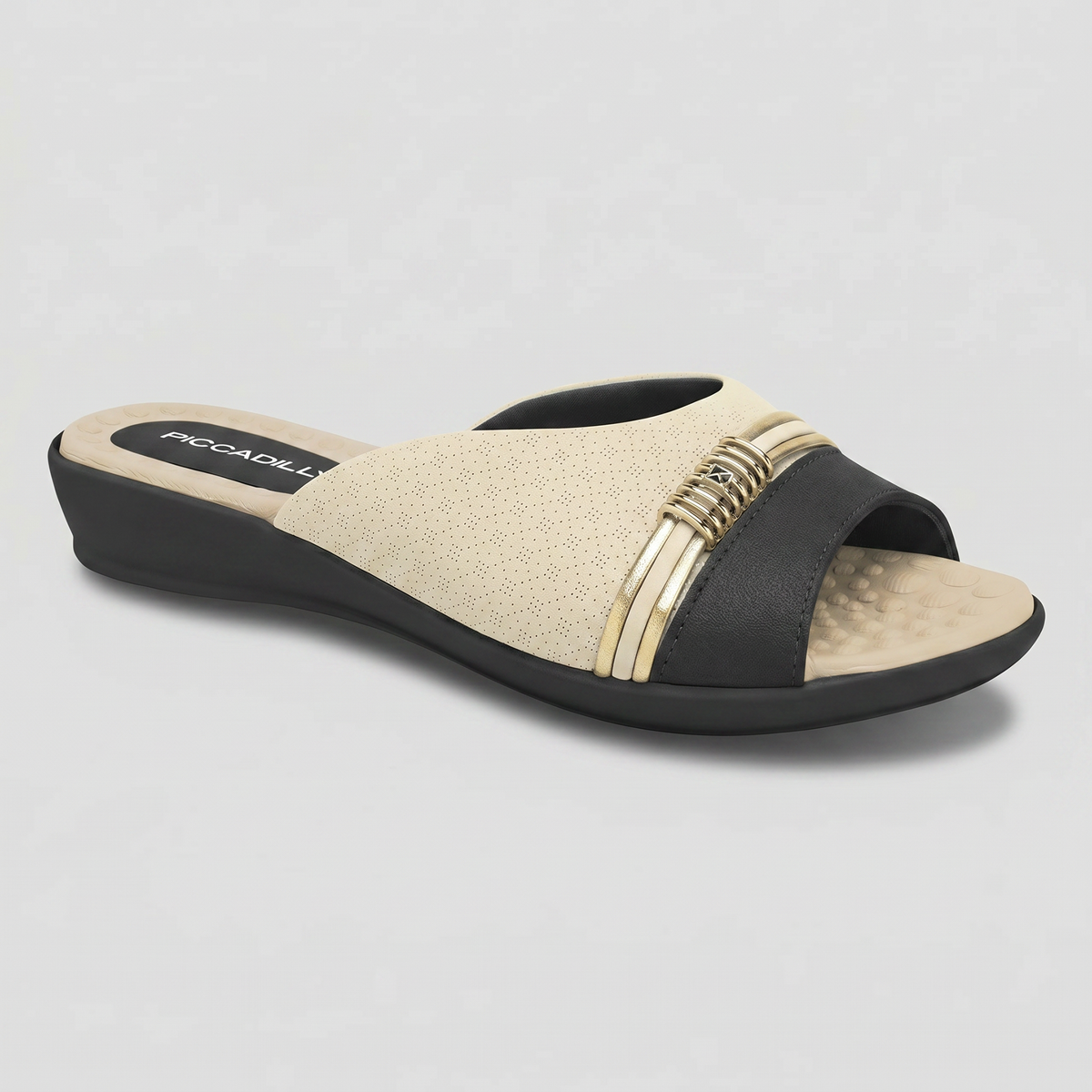 Sandalia  Camila 04 Crema/Negro