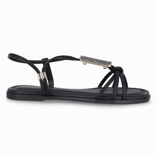 Sandalia Gabi Negro/Strass