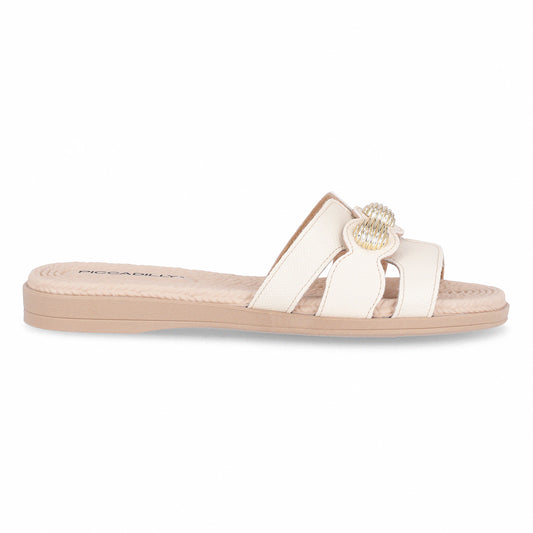 Sandalia Adla 176 Crema/Dorado