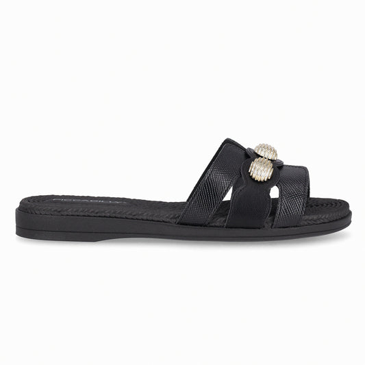 Sandalia Adla 176 Negro/Dorado