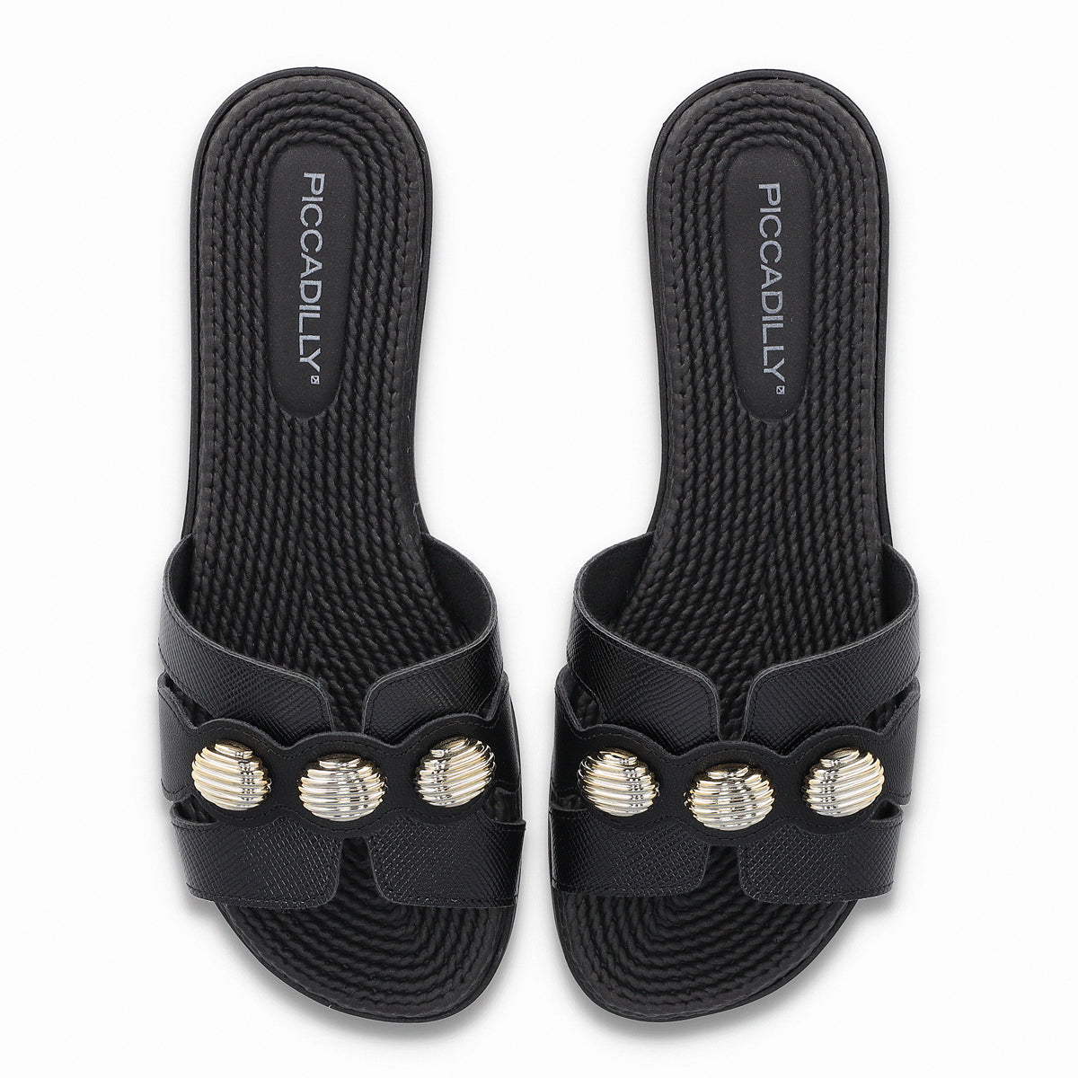Sandalia Adla 176 Negro/Dorado