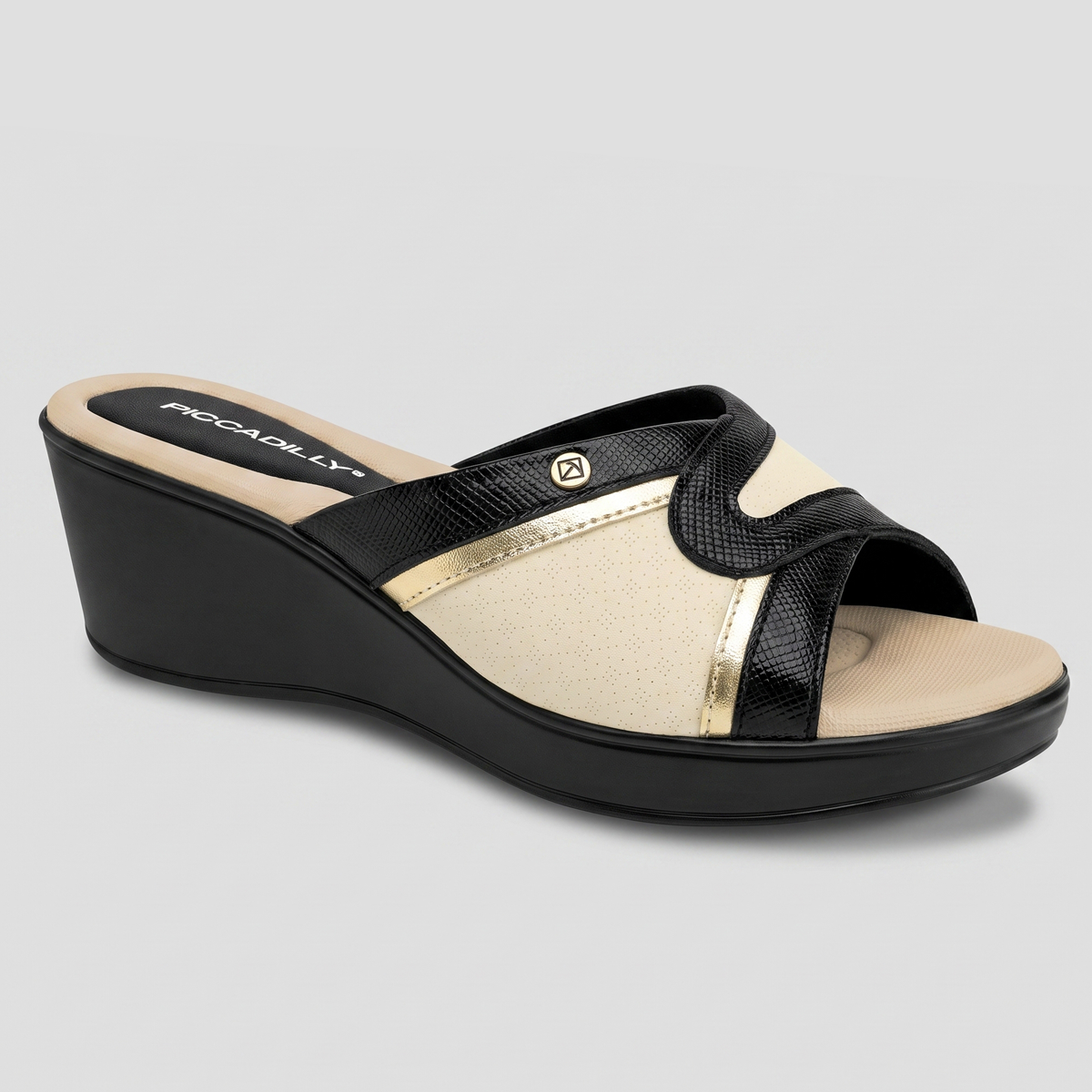 Sandalia Cecilia 98 Crema/Negro