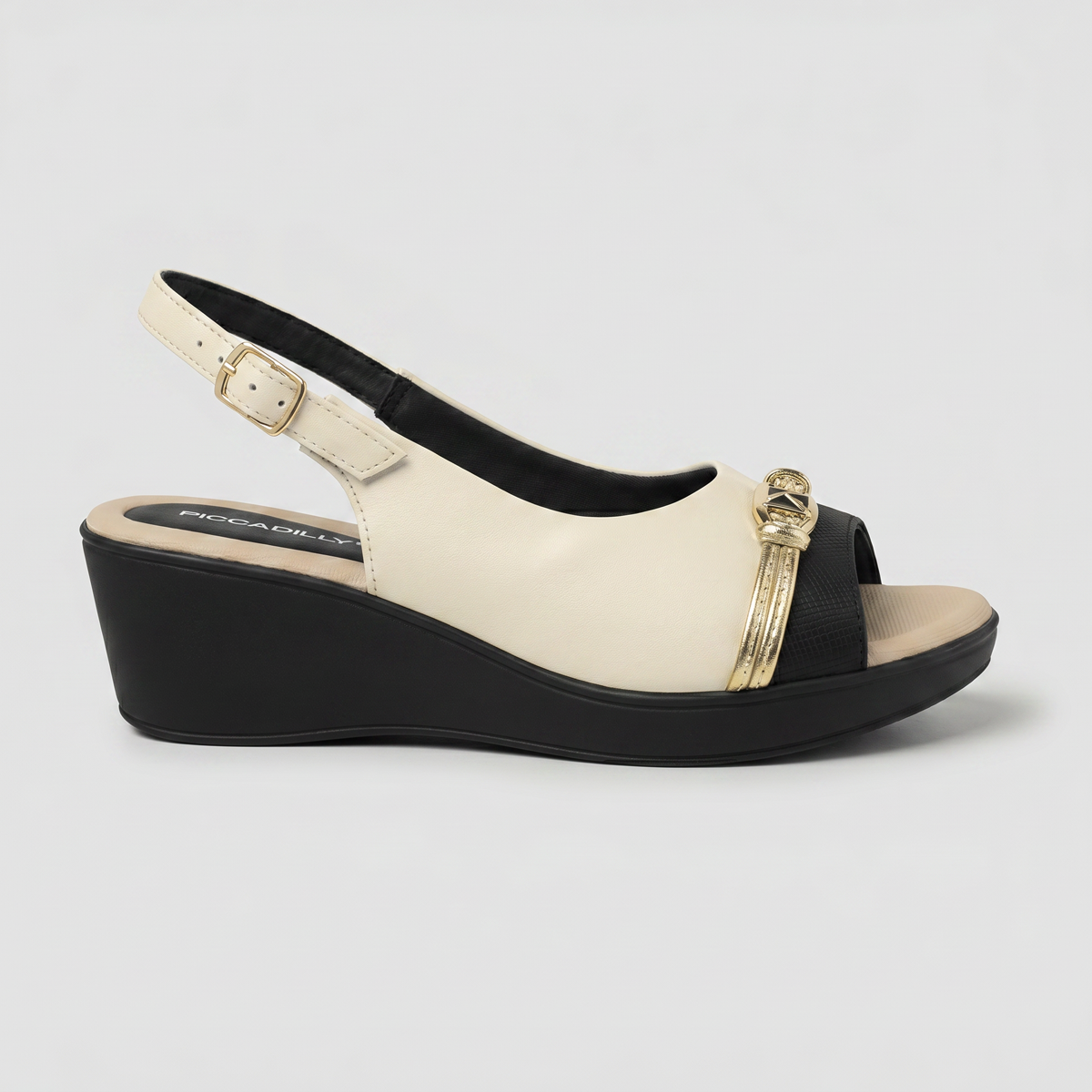 Sandalia Cecilia 04 Crema/Negro
