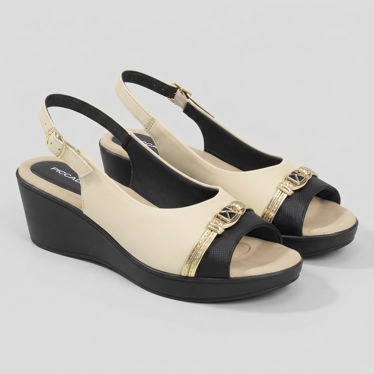 Sandalia Cecilia 04 Crema/Negro