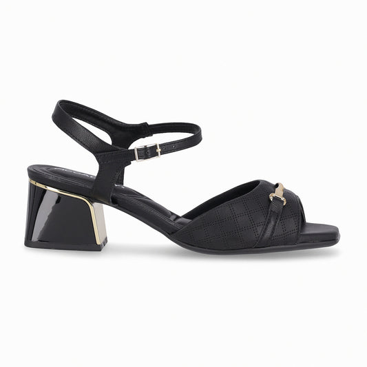 Sandalia Renee  Negro/Dorado
