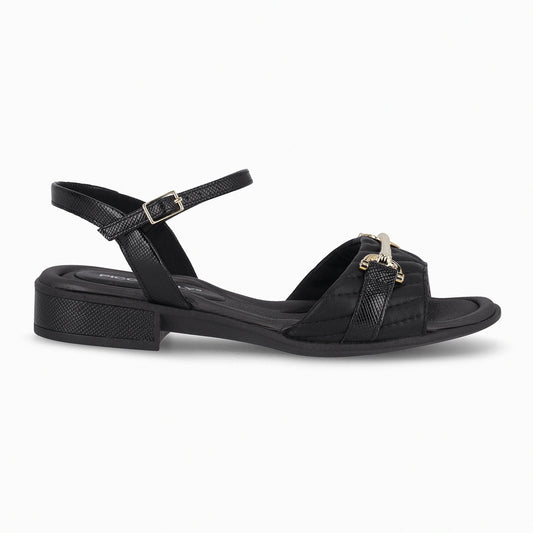 Sandalia Taila Negro/Dorado