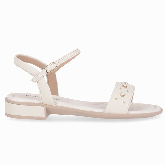 Sandalia Taila 68 Crema/Strass
