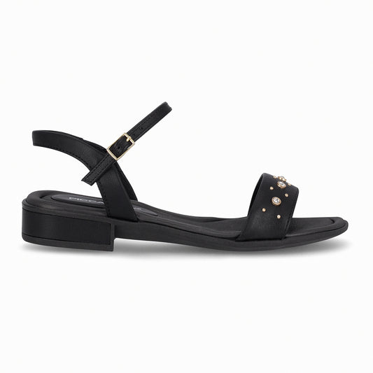 Sandalia Taila Negro/Strass 68