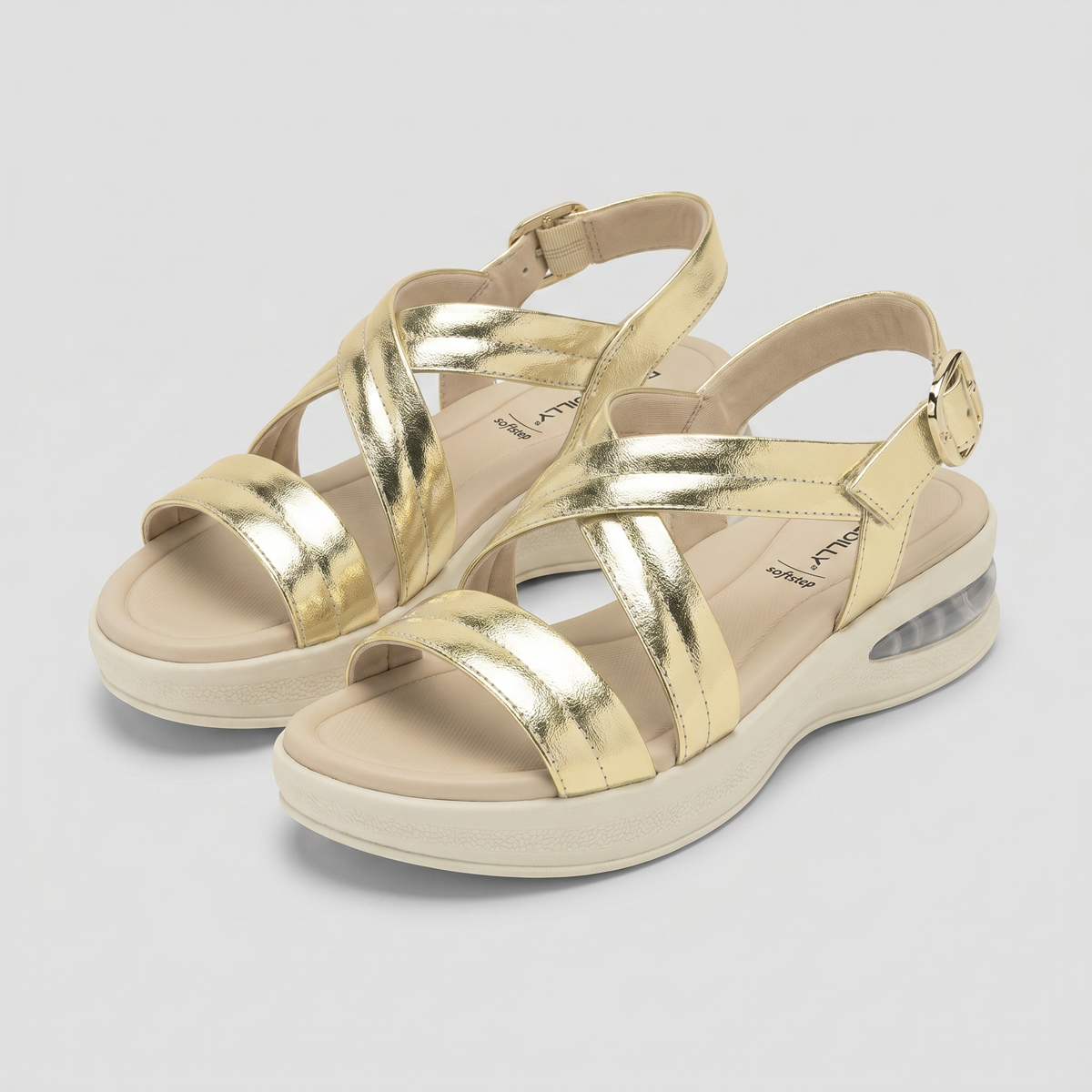 Sandalia Soft Step Dorado