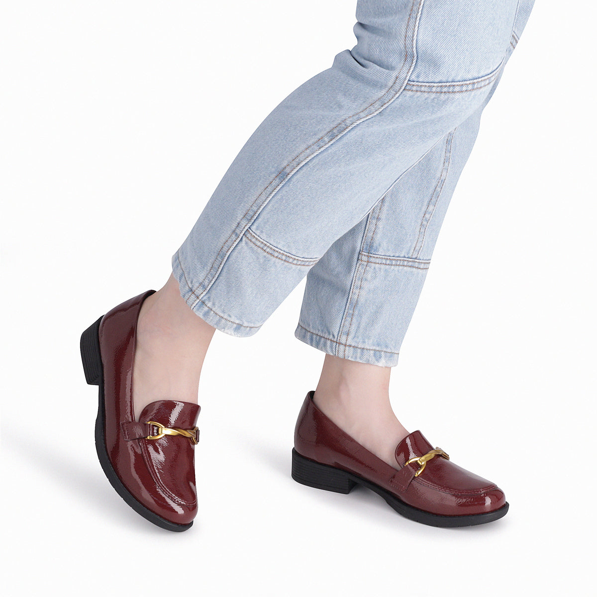 Mocasin Leci Burdeo/Charol