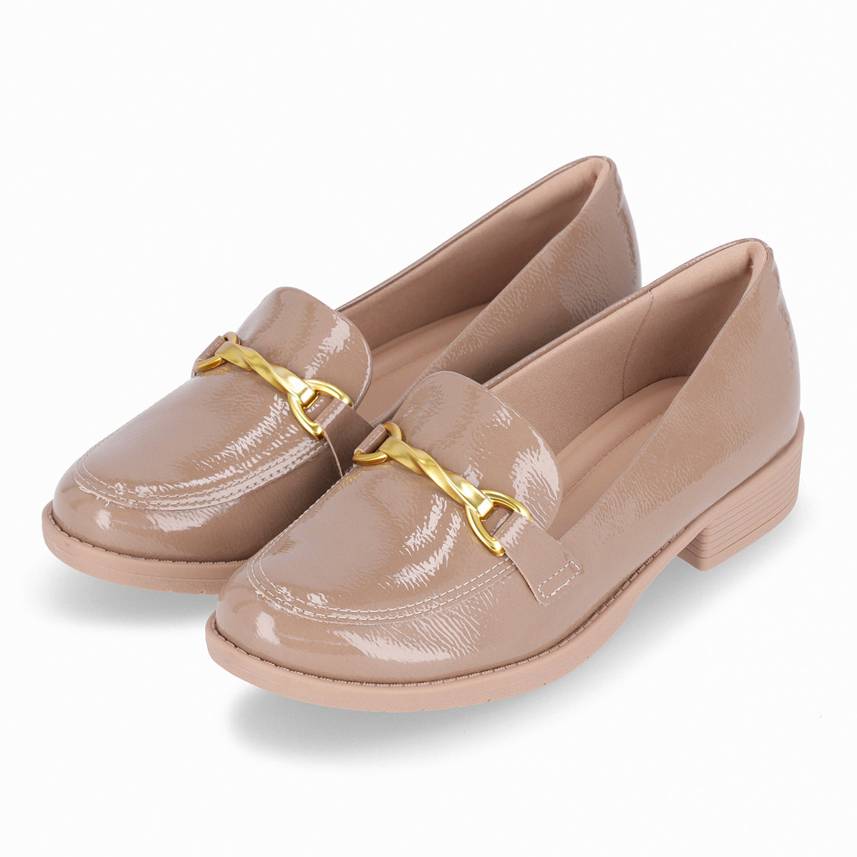 Mocasin Leci Nude/Charol