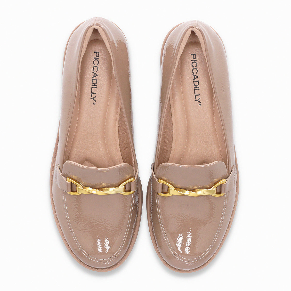 Mocasin Leci Nude/Charol