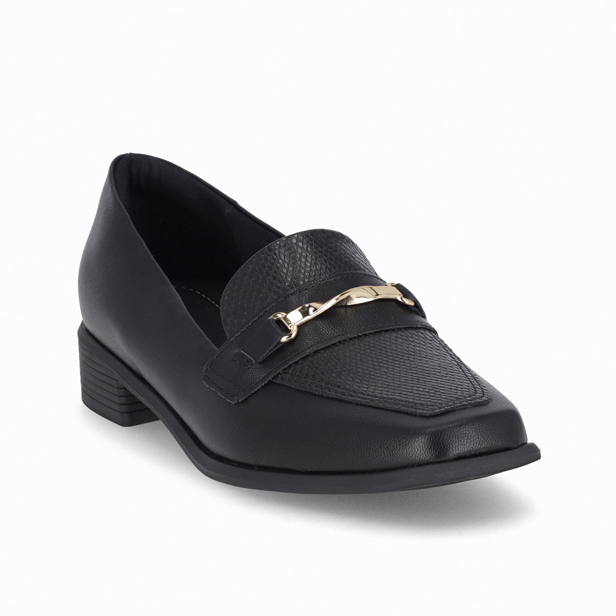 Mocasin Giovanna Negro/Dorado