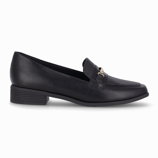 Mocasin Giovanna Negro/Dorado