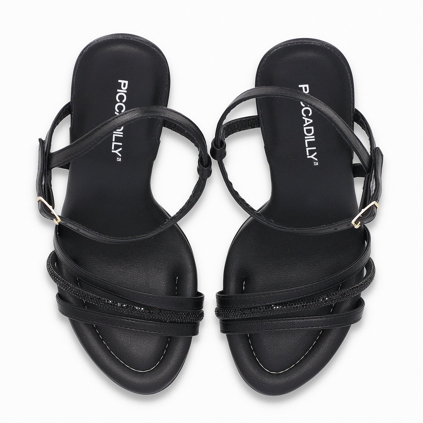 Sandalia Rafa Negro/Strass 42