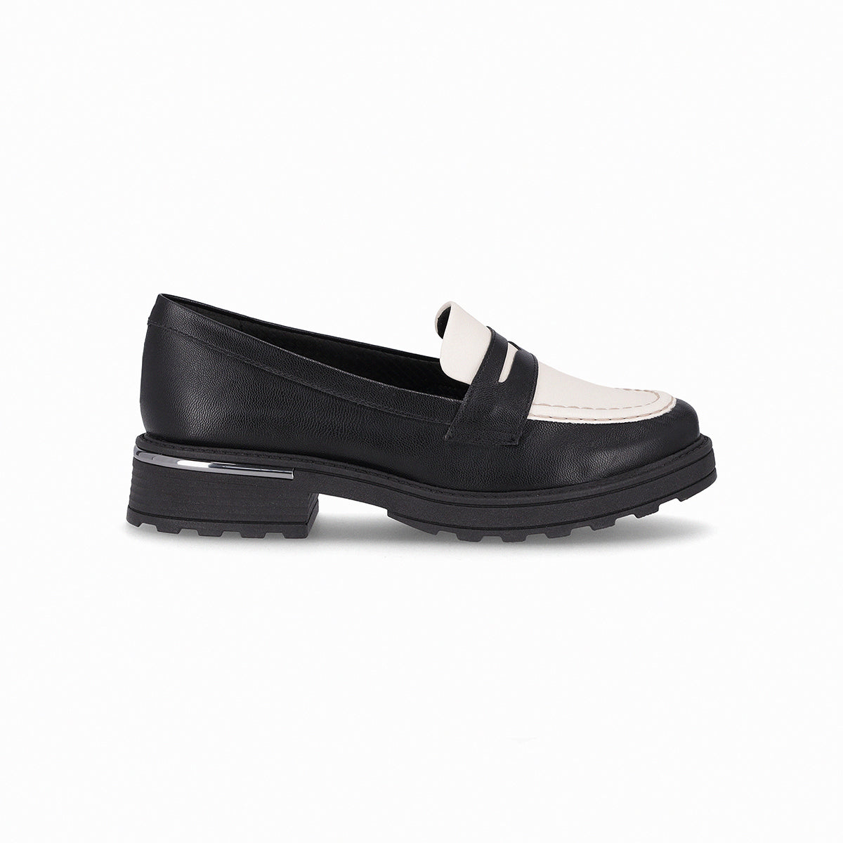 Mocasin Gisa Negro/Blanco Piccadilly