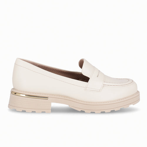 Mocasín Gisa Crema/Snake