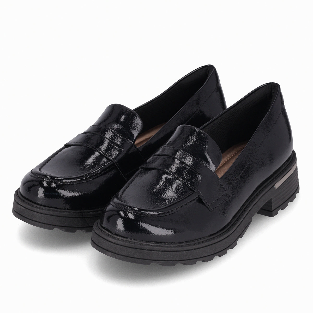 Mocasín Gisa Negro/Charol