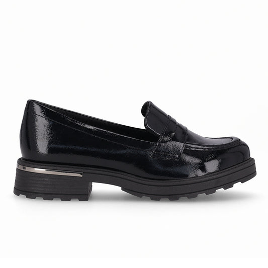 Mocasín Gisa Negro/Charol