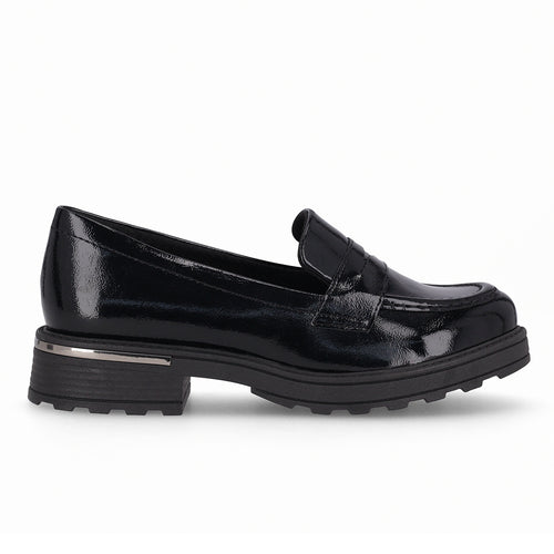 Mocasín Gisa Negro/Charol