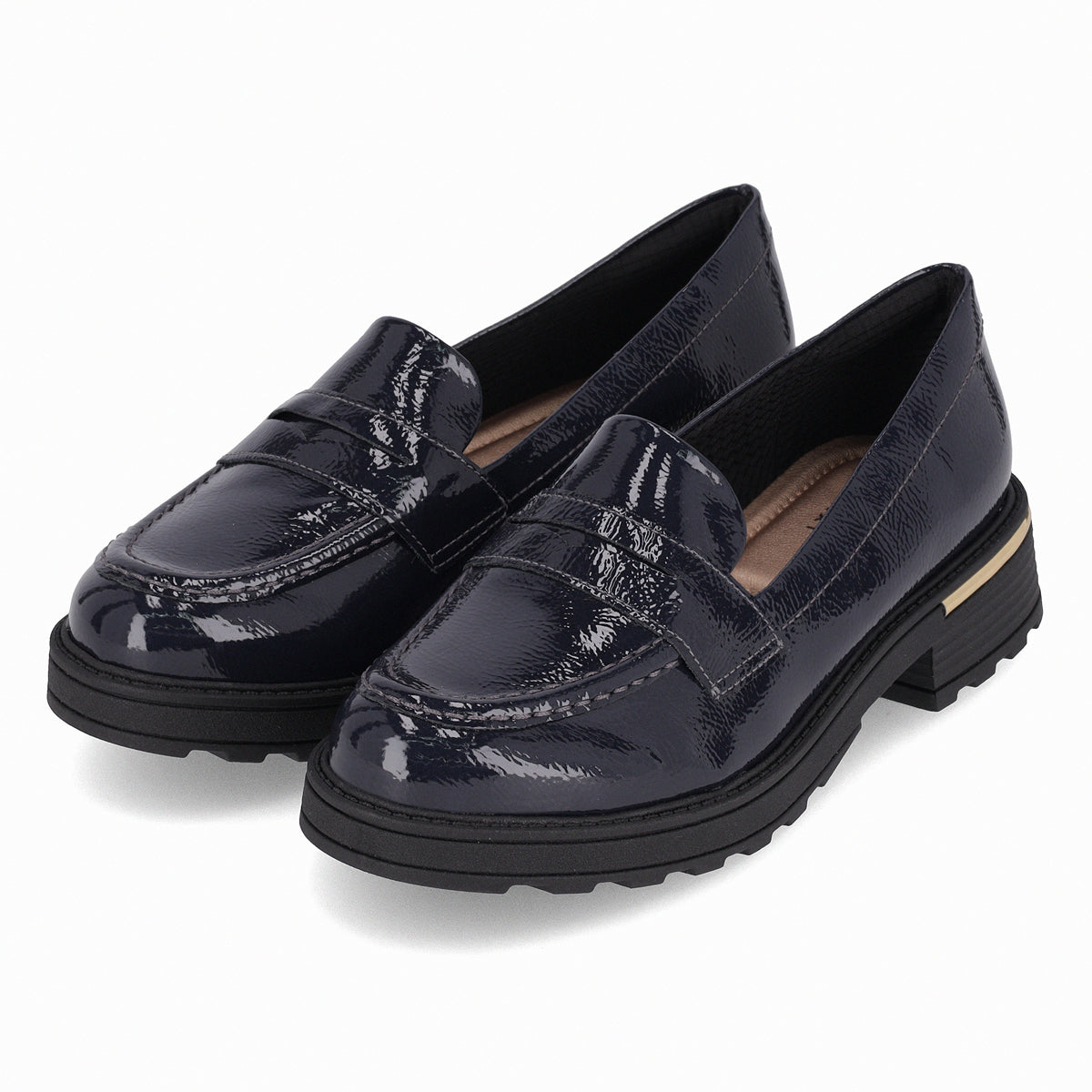 Mocasin Gisa  Azul/Charol