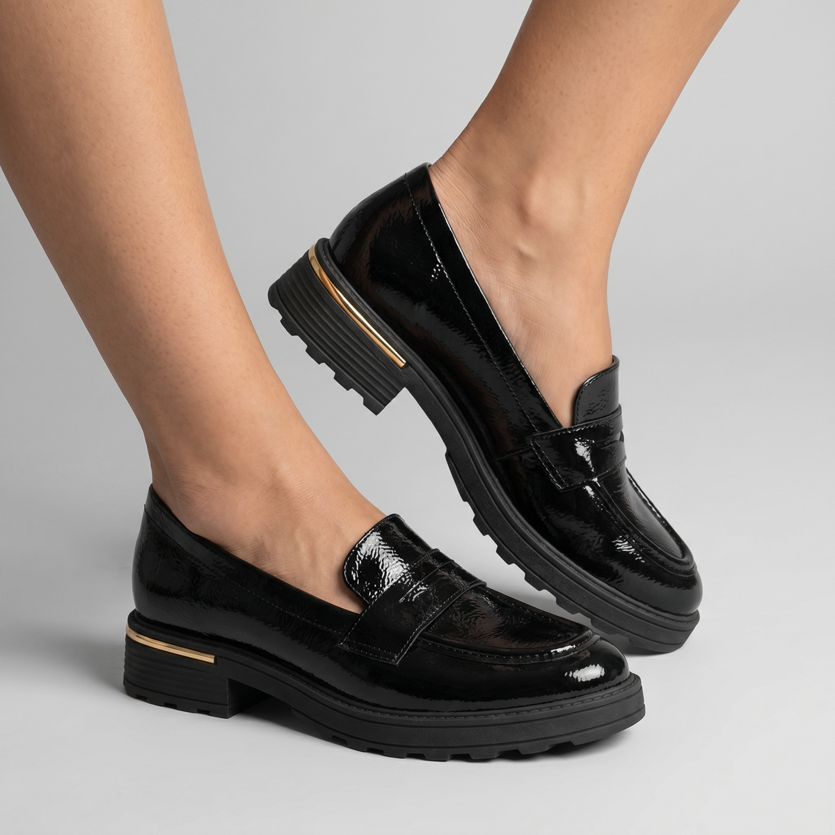 Mocasin Gisa 75 Negro/Charol